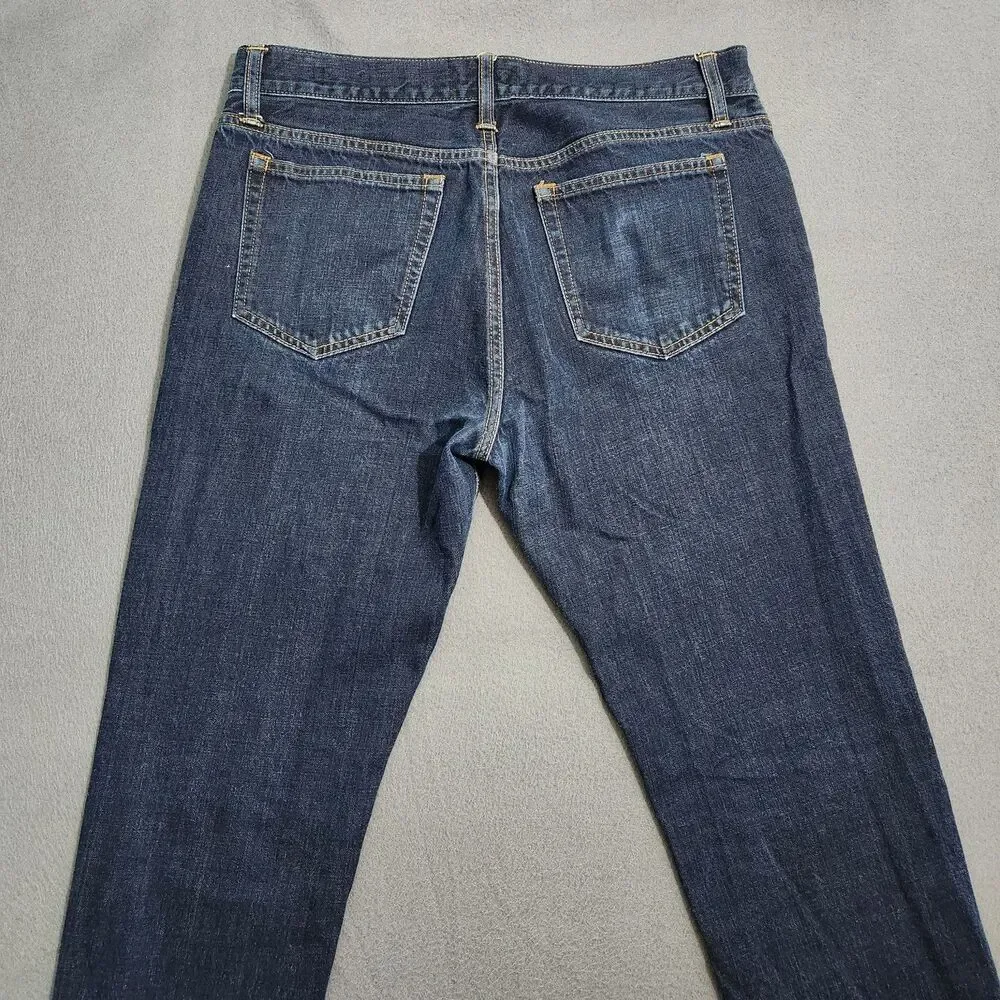 J. Crew Mercantile Jeans Men 32X34 (33X31.5) Dark Wash Slim Straight Leg